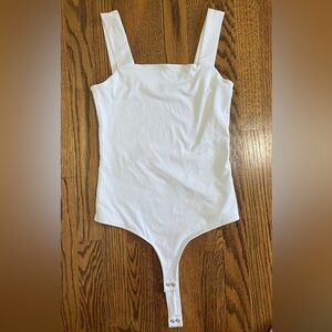 Reoria White Tank Style Bodysuit Size Small, NWOT